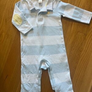 The Beaufort Bonnet Company Blue and White Striped Footies